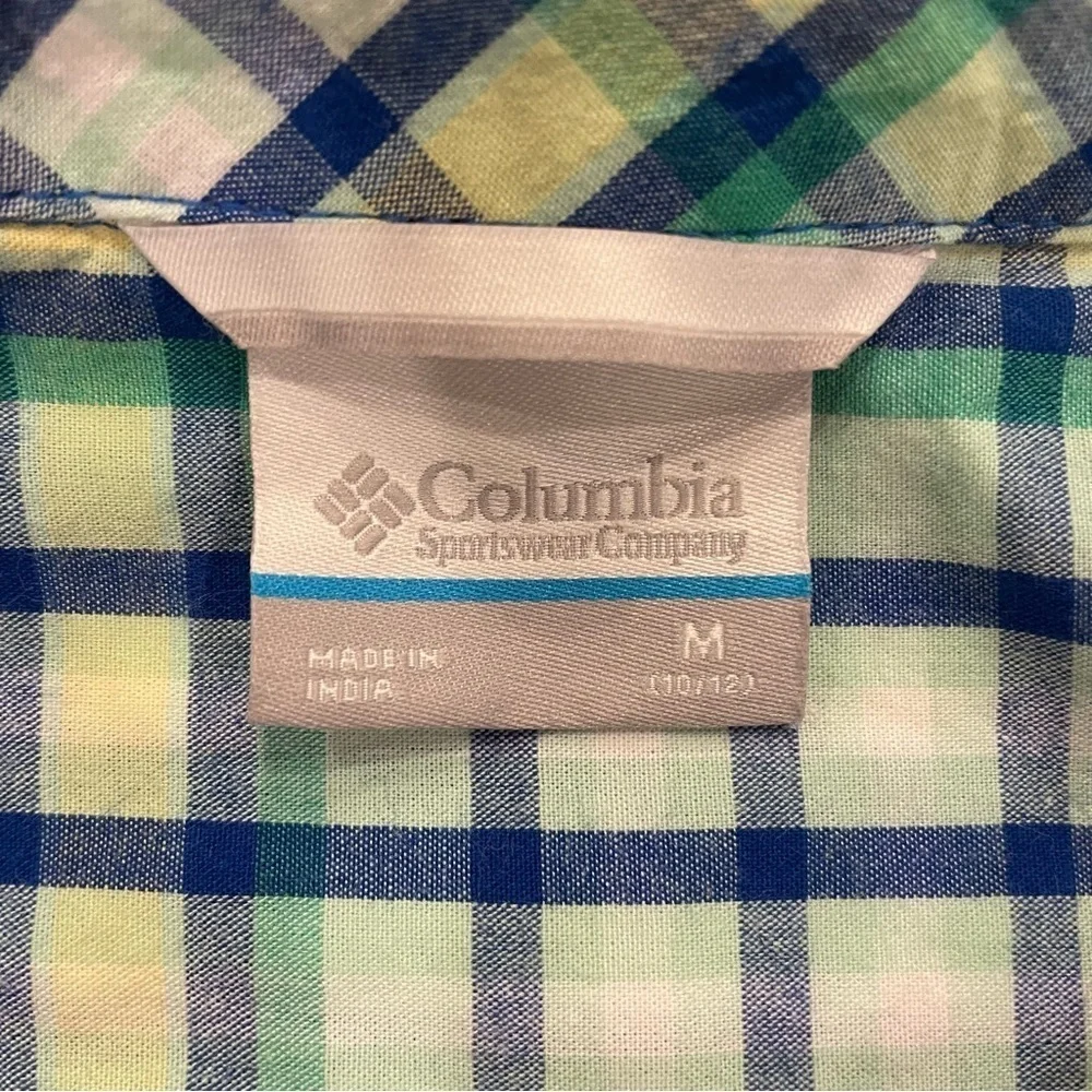 Columbia Girl’s Cotton Super Bonehead Sleeveless Dress Plaid Size Medium 10/12